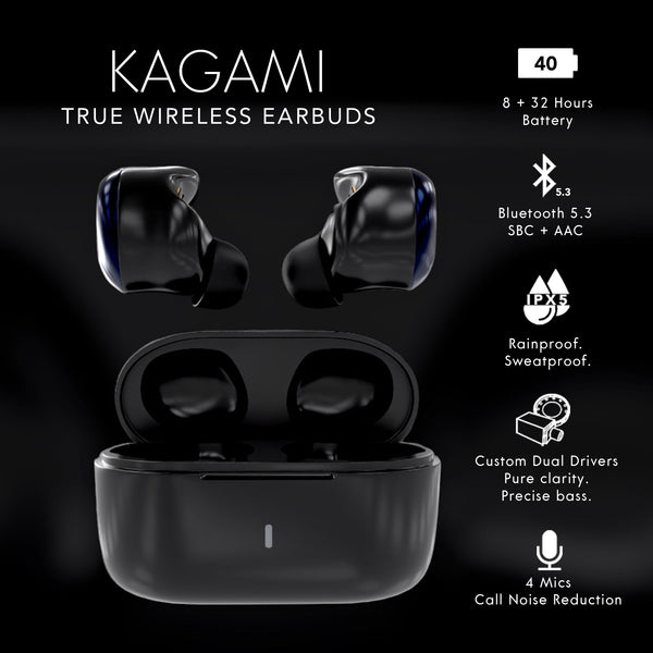 Kagami Wireless: Long Lasting Battery Life Earphones